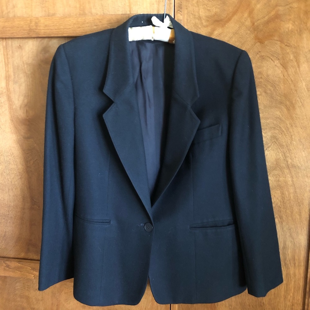 EVAN-PICONE  100% worsted wool black blazer